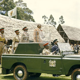 Jomo Kenyatta in Land Rover